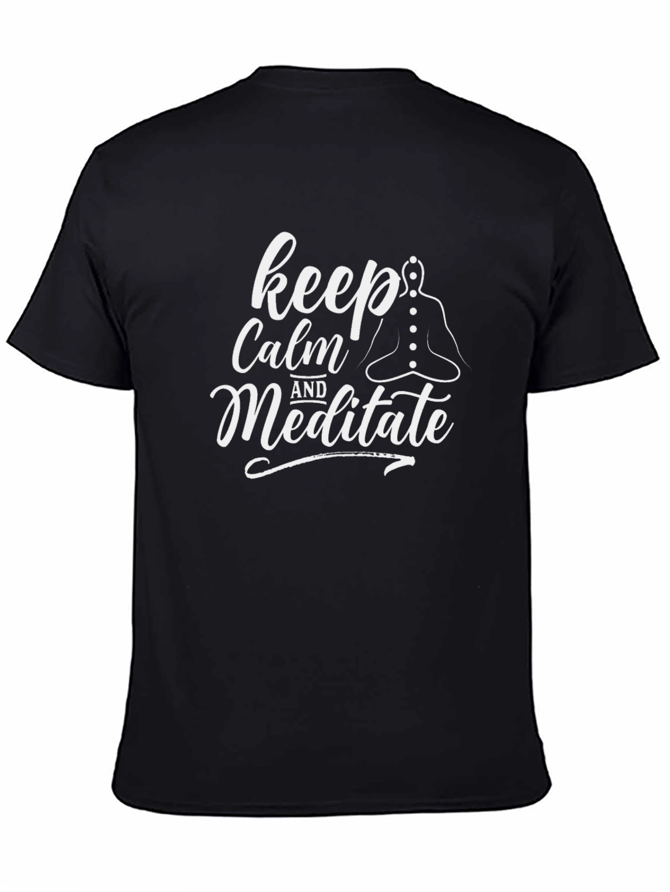 Black Keep Calm and Meditate Graphic Tee - Black T-Shirt view 4