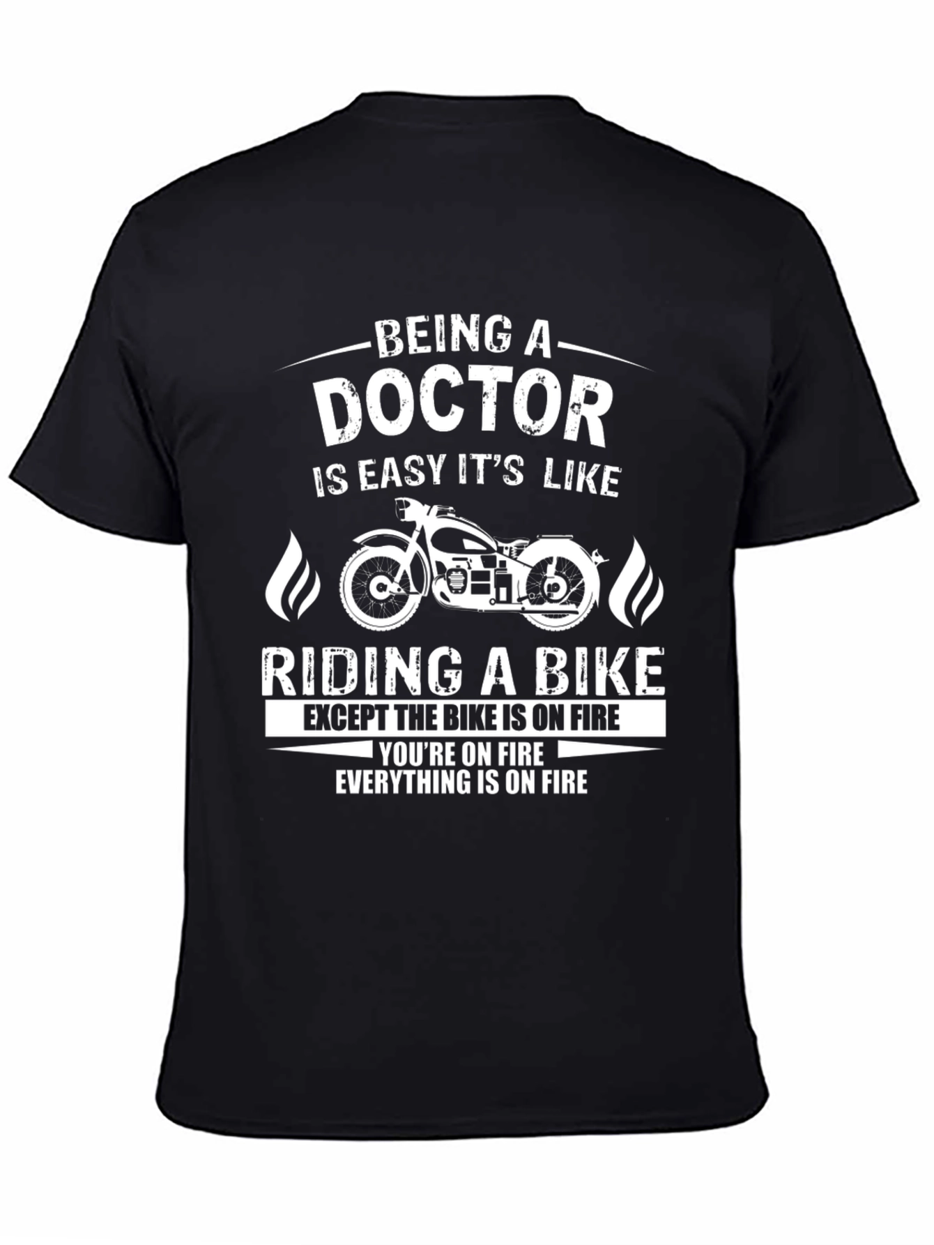 Black Doctor Bike On Fire T-Shirt view 4