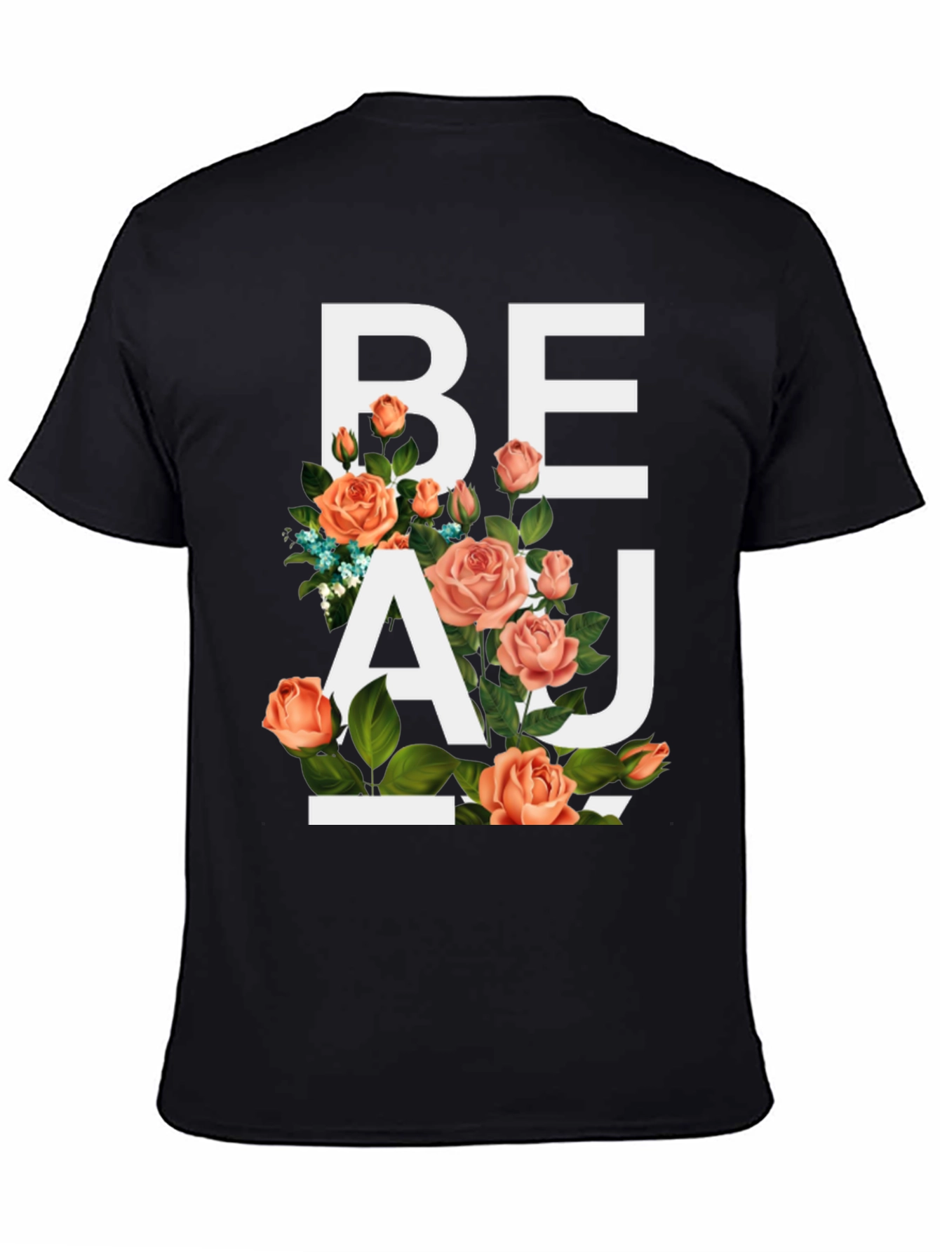Black Floral Beau T-Shirt - Stylish Graphic Tee view 4