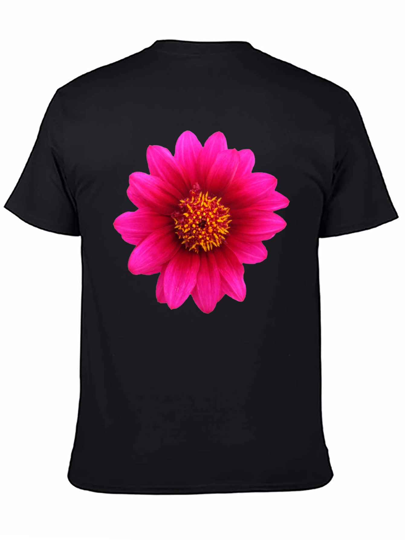 Black Floral Print Black T-Shirt view 4