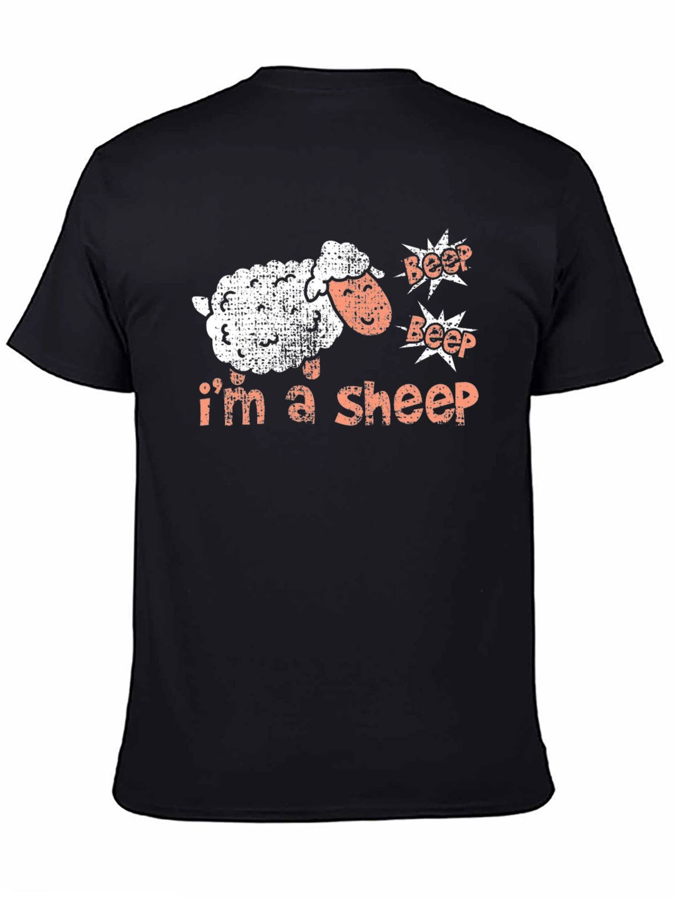Black I'm a Sheep T-Shirt - Funny Animal Graphic Tee view 4