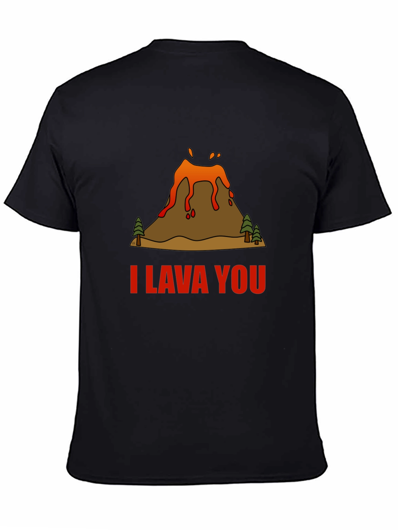 Black I Lava You Volcano Graphic Tee - Black view 4