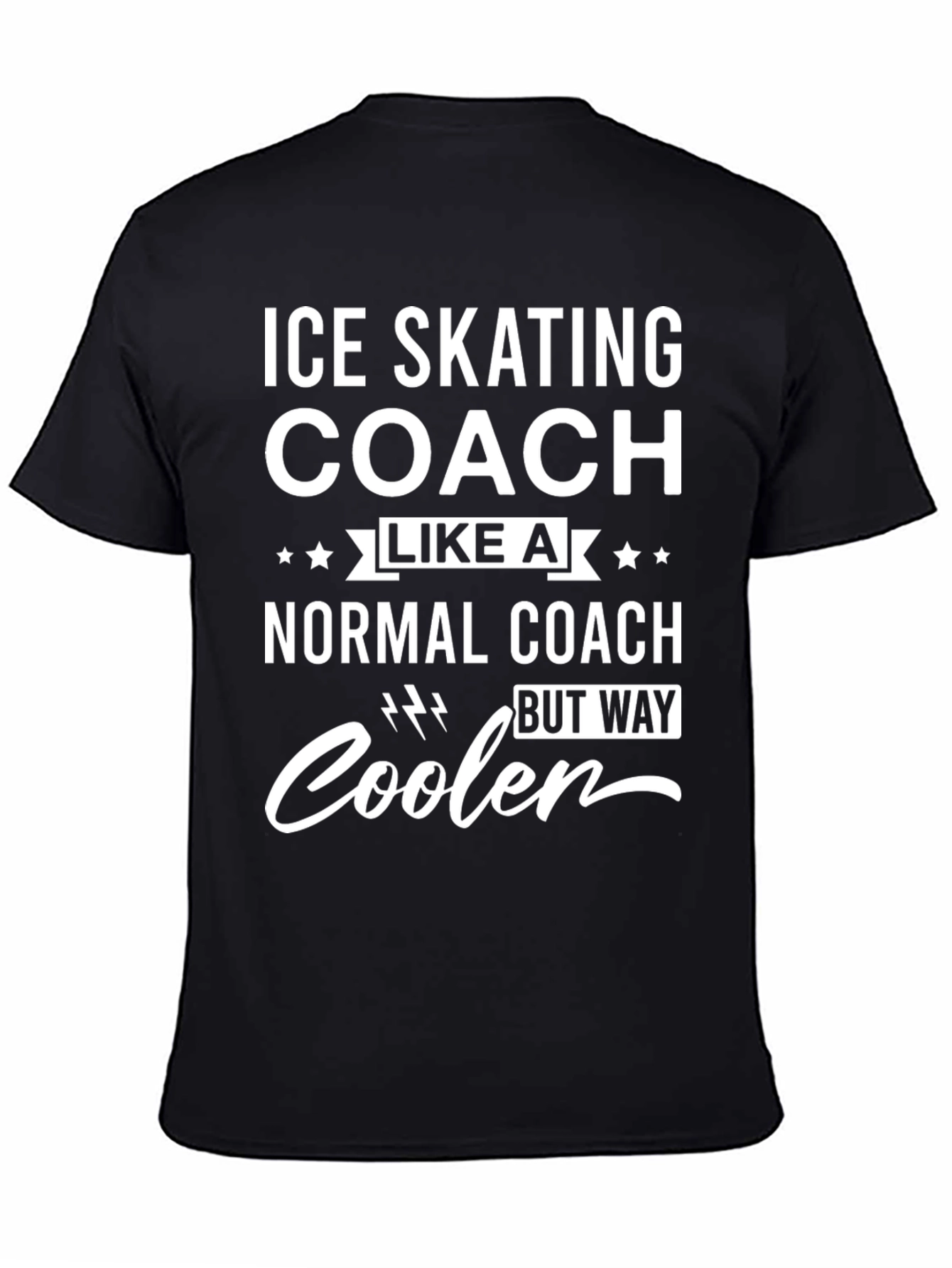Black Ice Skating Coach T-Shirt - Cooler Than Normal! view 4