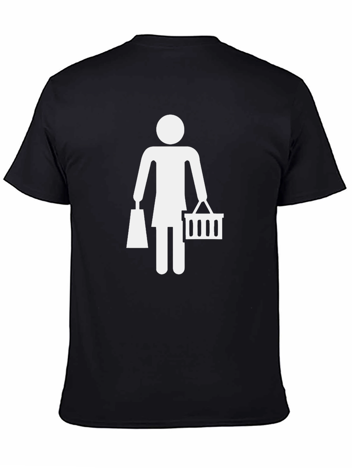Black Woman Shopping Graphic Tee - Black view 4