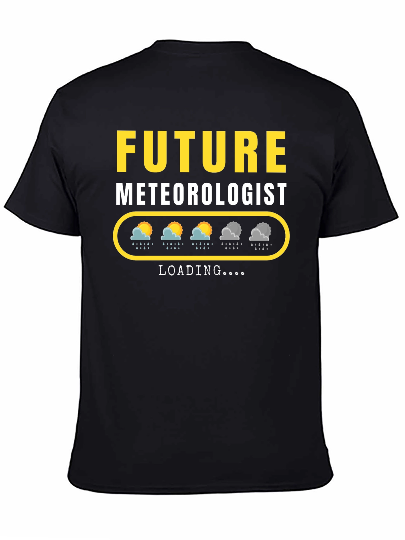 Black Future Meteorologist Loading T-Shirt view 4