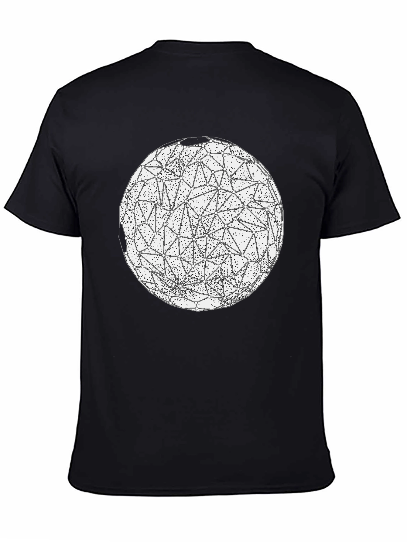 Black Geometric Sphere Graphic Print T-Shirt view 4