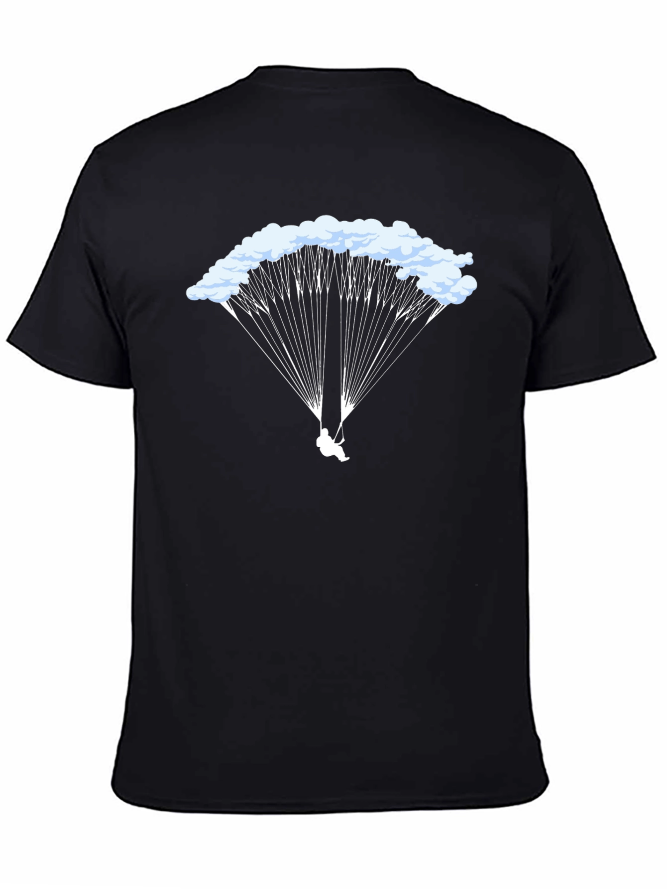 Black Parachute Graphic Tee - Skydiving T-Shirt view 4