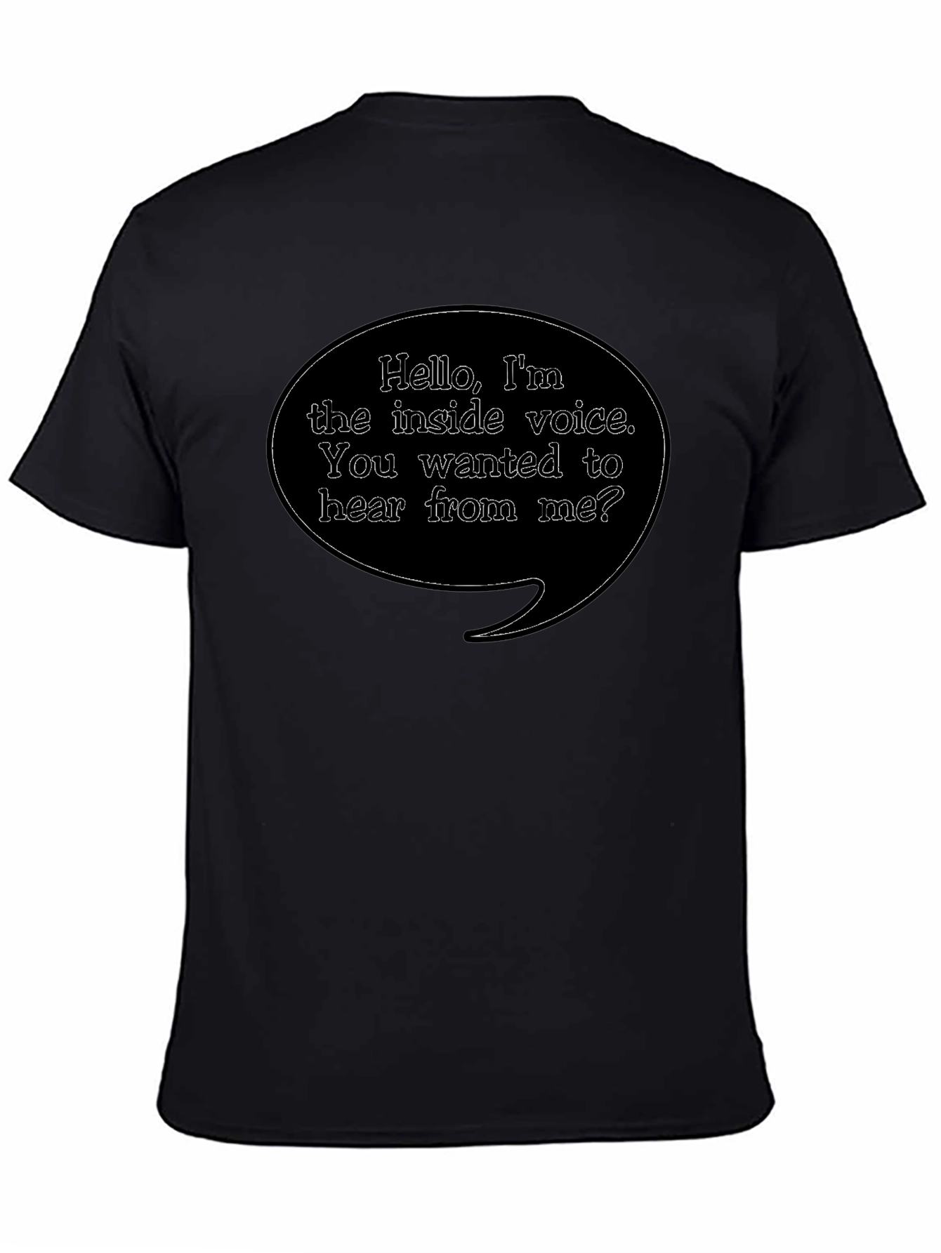 Black Inside Voice Graphic Tee - Funny Black T-Shirt view 4