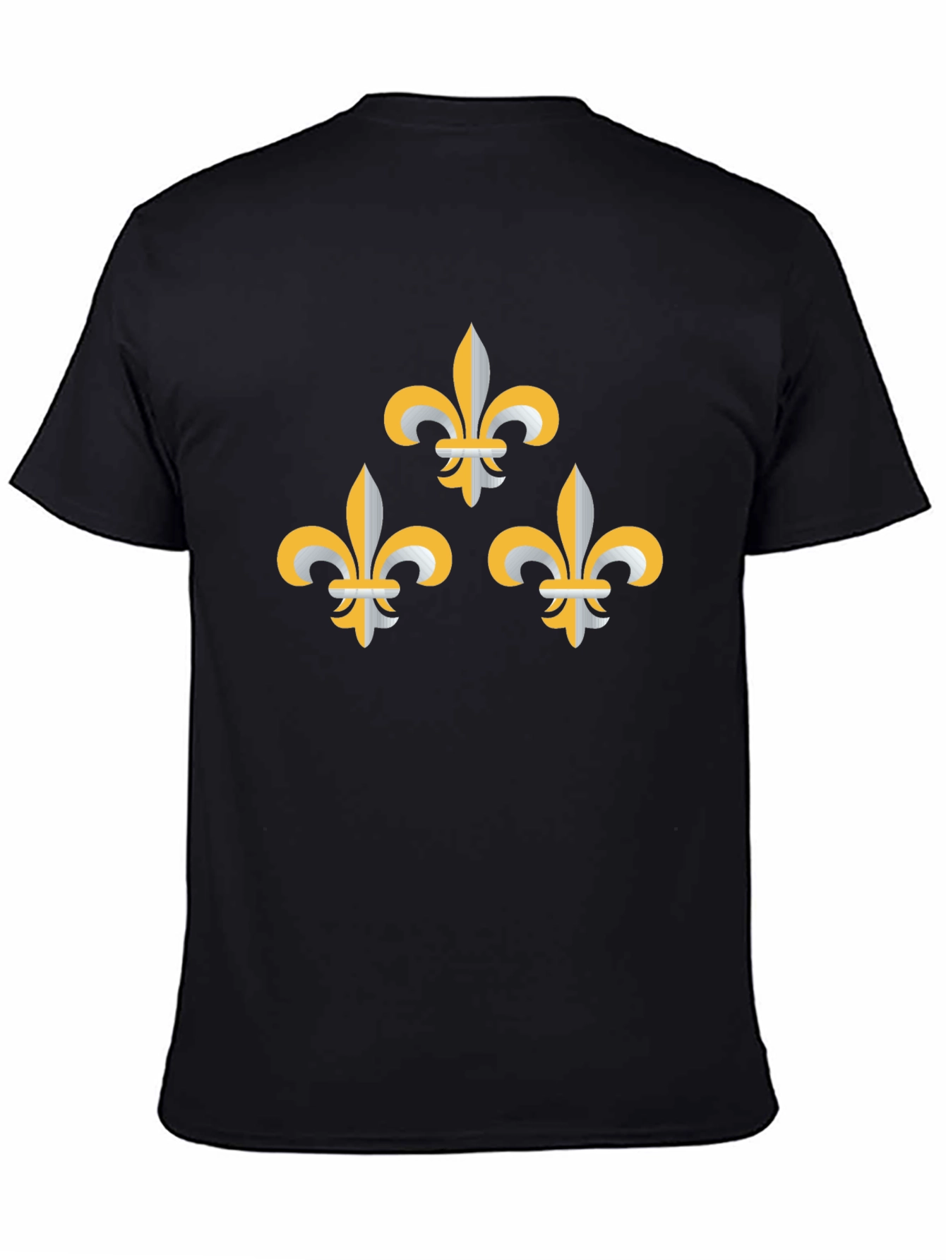 Black Fleur-de-Lis Graphic Tee - Stylish Black T-Shirt view 4