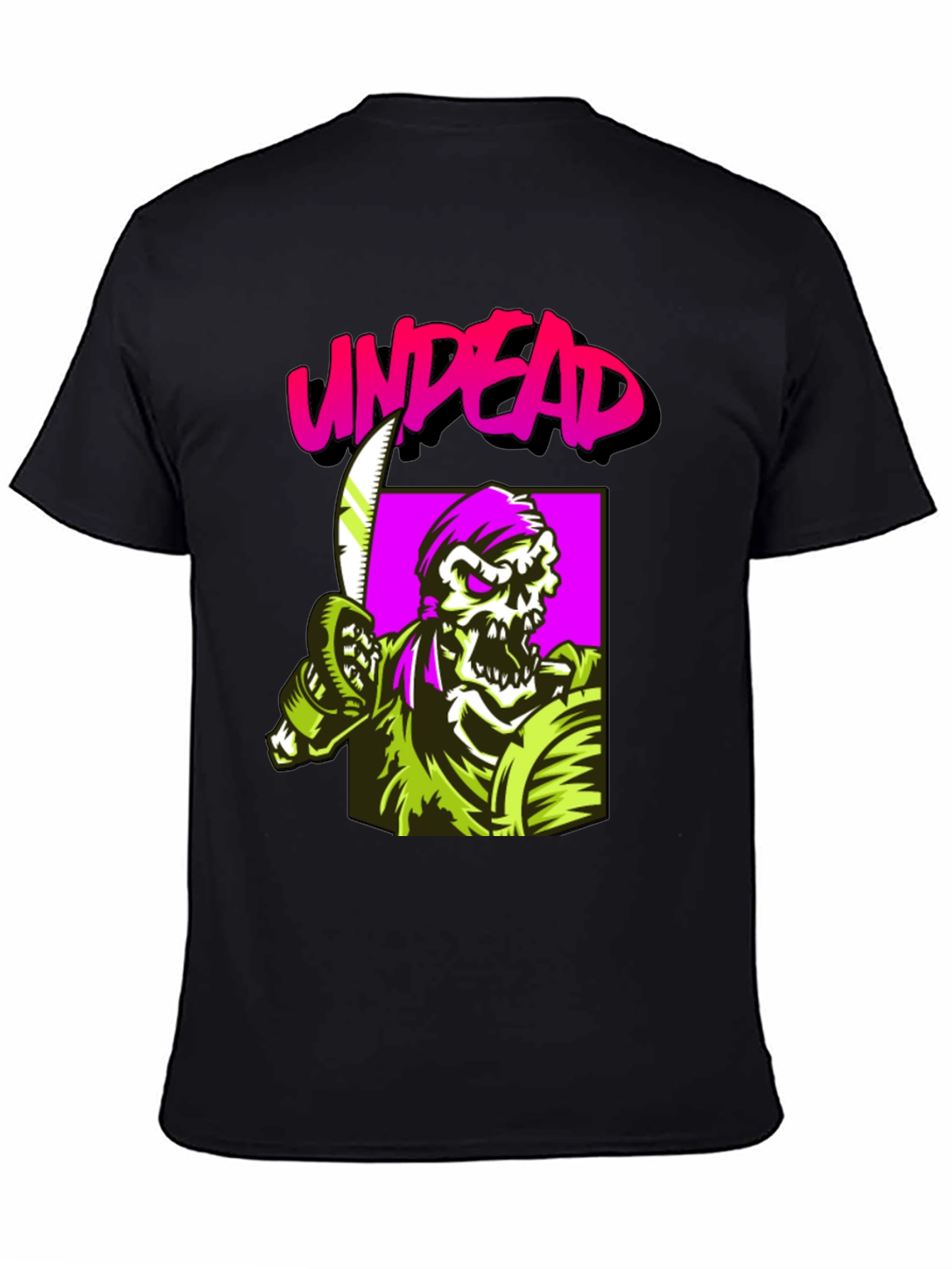 Black Undead Graphic Tee - Black Cotton Shirt view 4