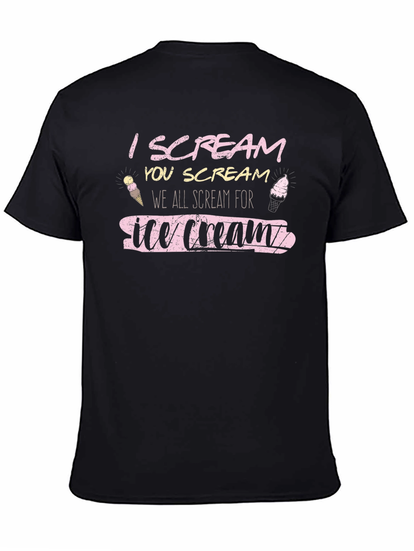 Black I Scream for Ice Cream Graphic Tee view 4