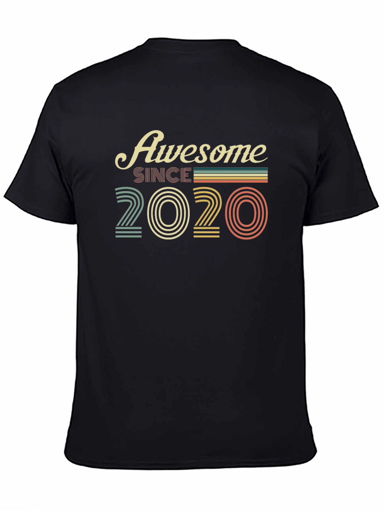 Black Awesome Since 2020 Black T-Shirt view 4