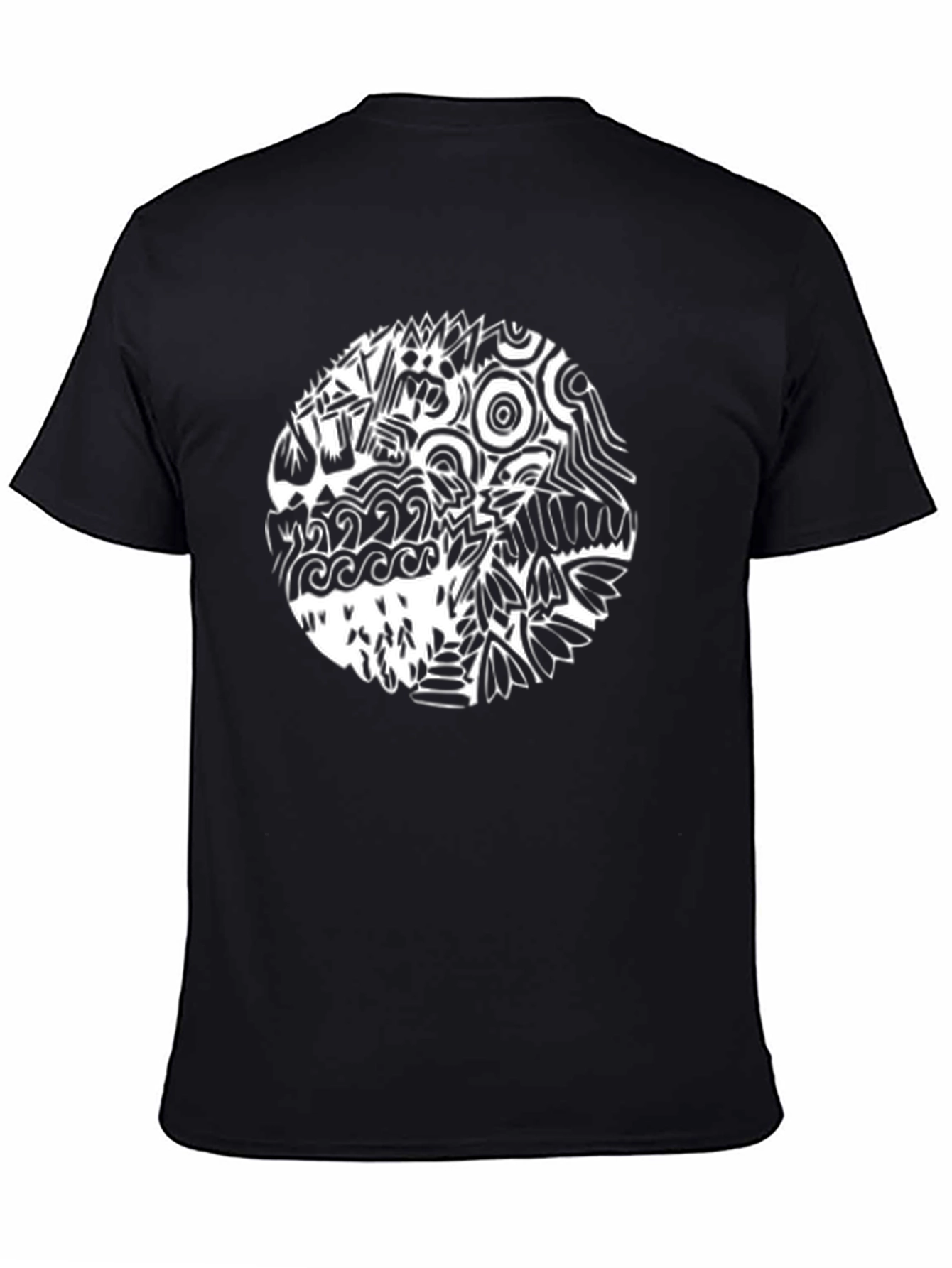Black Abstract Graphic Print Black T-Shirt view 4