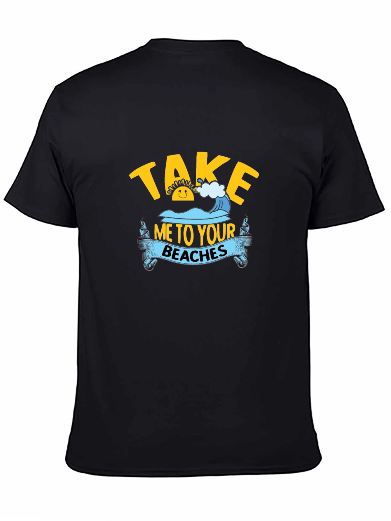Black Take Me to Your Beaches Black T-Shirt view 4