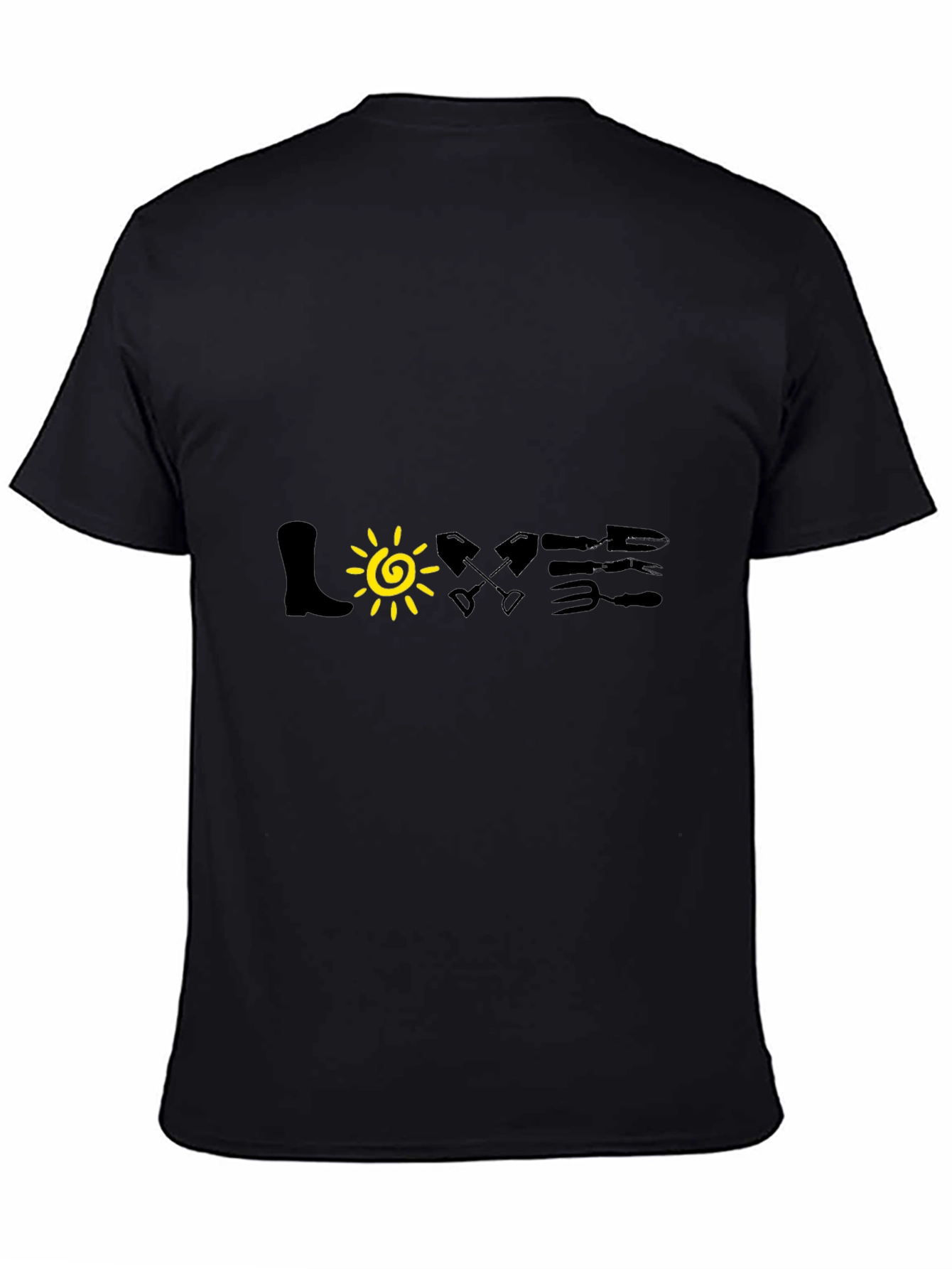 Black Gardening Lover T-Shirt - Black view 4