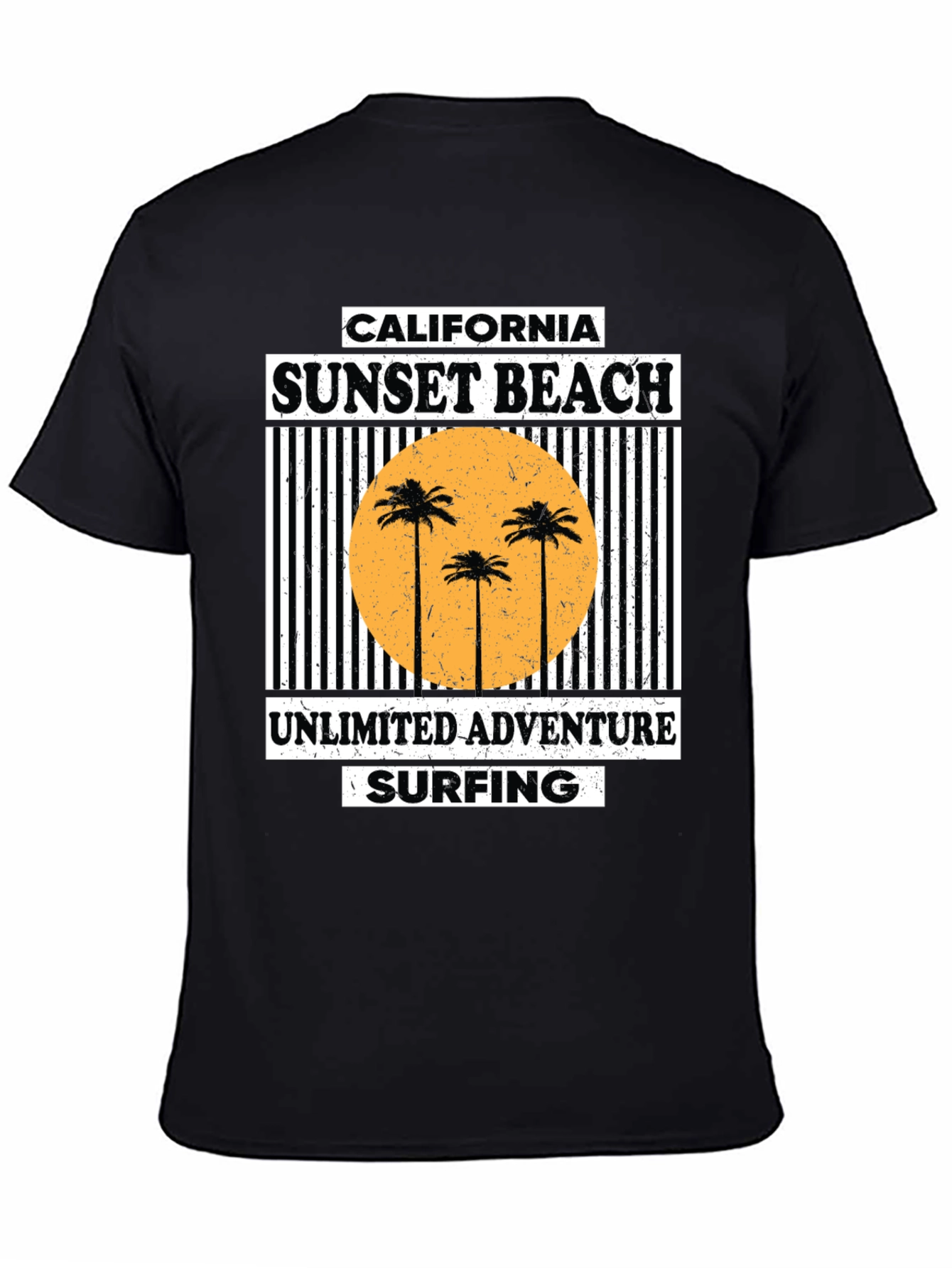 Black California Sunset Beach Graphic Tee - Unlimited Adventure view 4