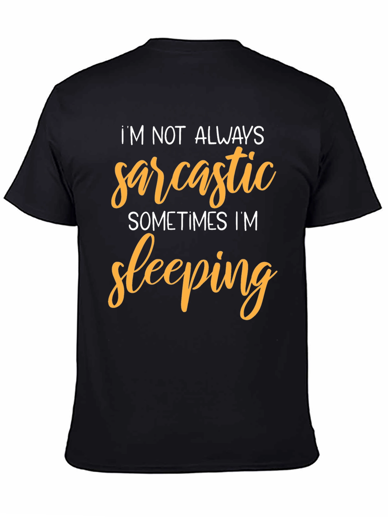 Black Sarcastic Sleeping Black T-Shirt - Funny Graphic Tee view 4