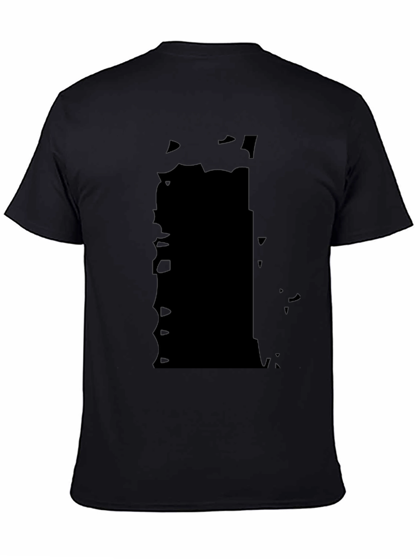 Black Men's Black Graphic T-Shirt - Abstract Design view 4