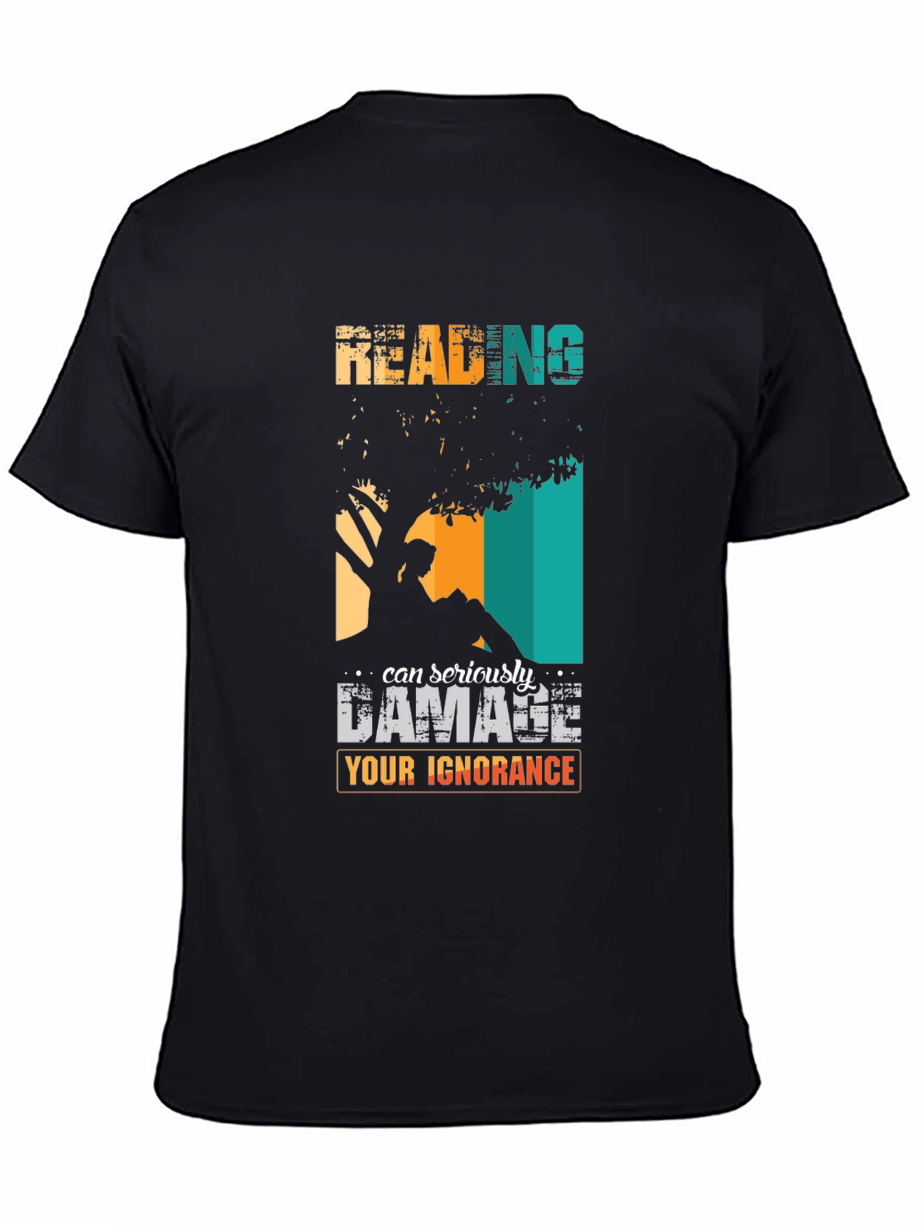 Black Reading Can Damage Ignorance Graphic Tee view 4