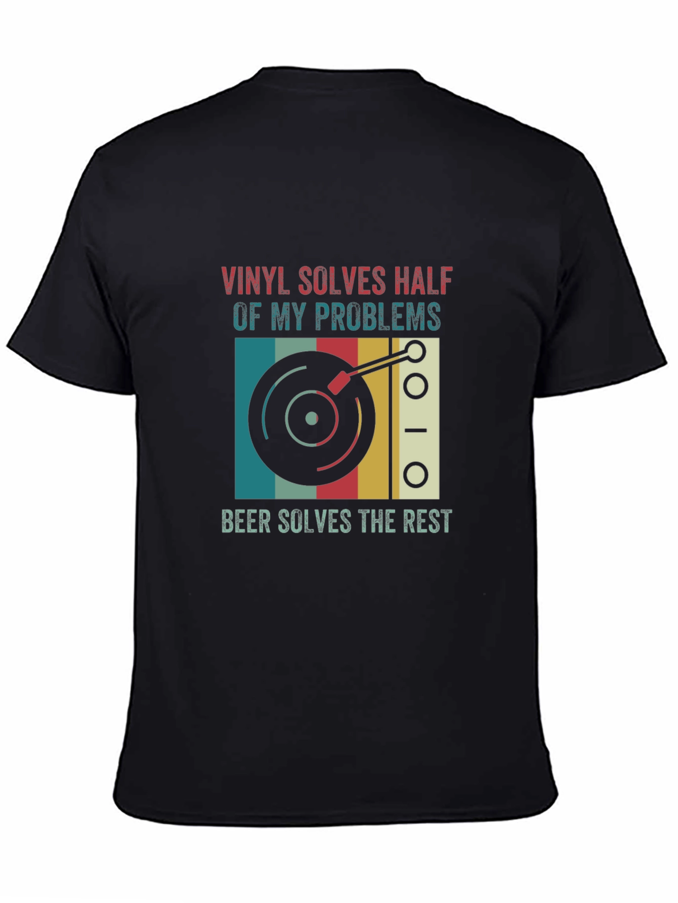 Black Vinyl and Beer Humor T-Shirt view 4