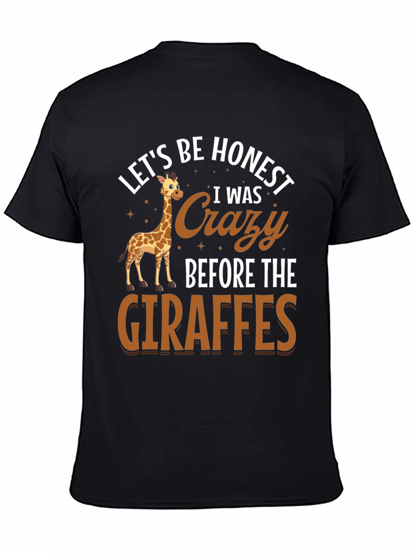 Black Crazy About Giraffes Tee view 4