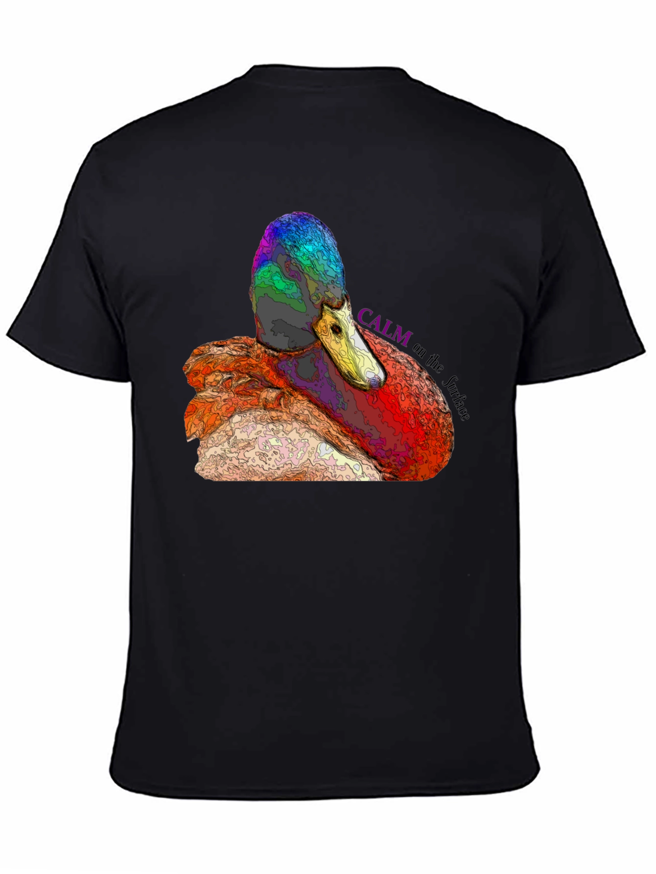 Black Calm Duck Graphic Tee - Men's Black T-Shirt view 4