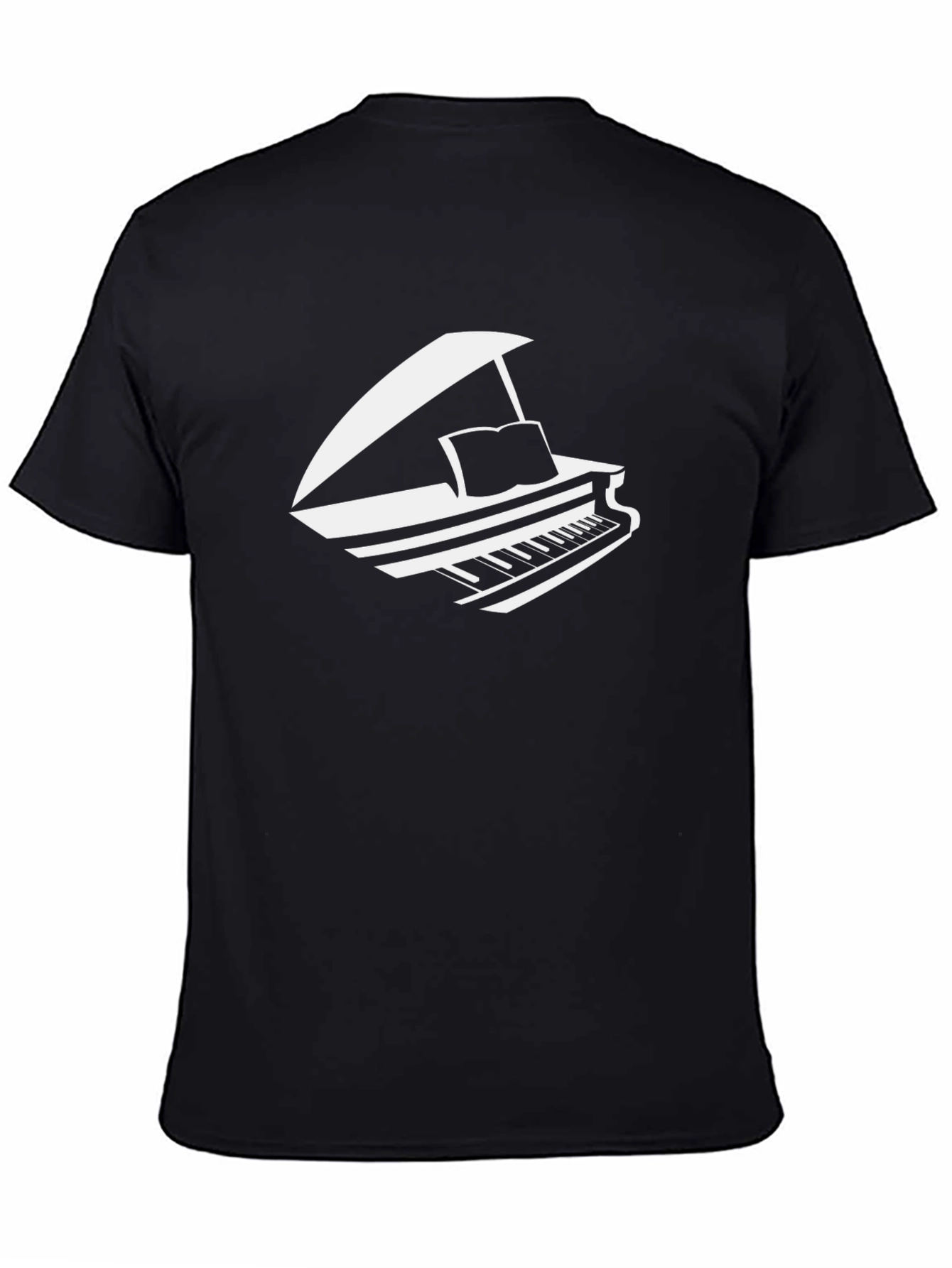 Black Grand Piano Graphic Tee - Music Lover T-Shirt view 4