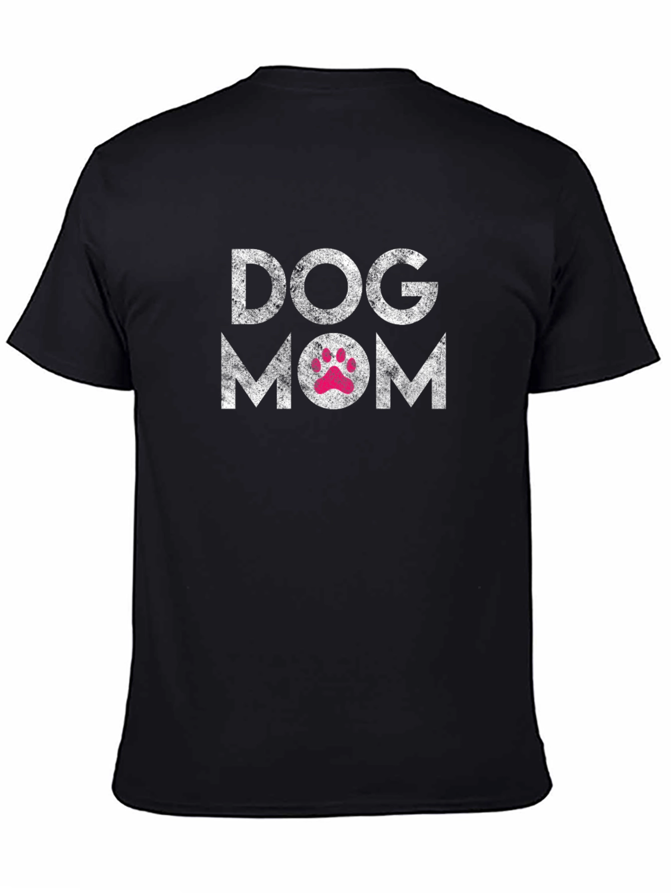 Black Dog Mom T-Shirt - Cute Paw Print Design view 4