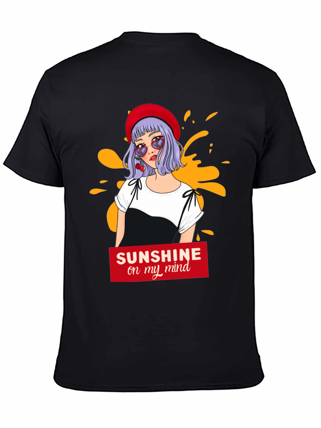 Black Sunshine Mind T-Shirt - Fun Graphic Tee view 4