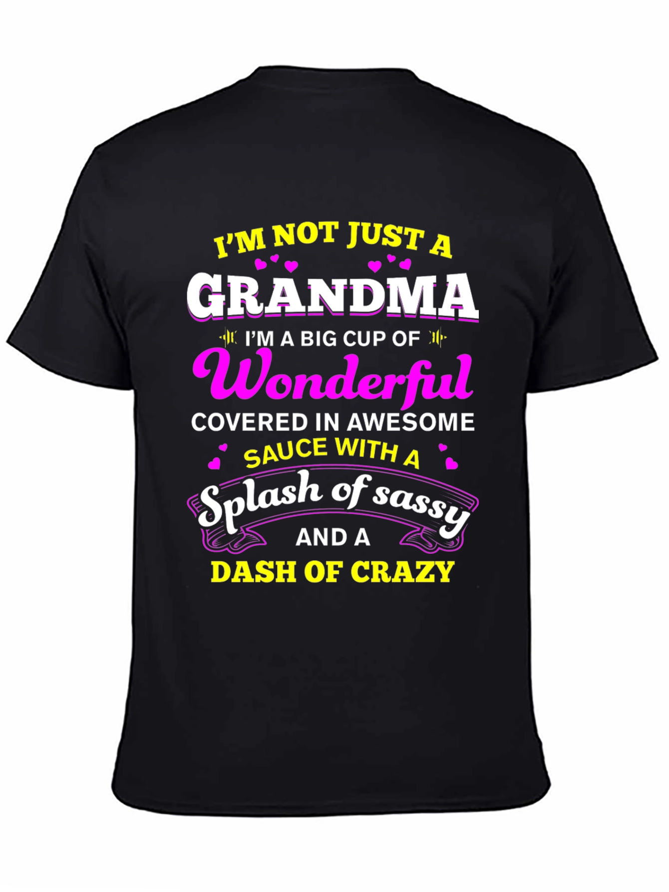 Black Grandma T-Shirt: Wonderful, Sassy, Crazy view 4