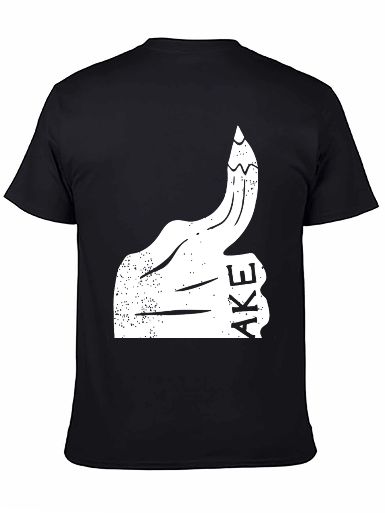 Black Funny Graphic Tee - Thumbs Up Fake view 4