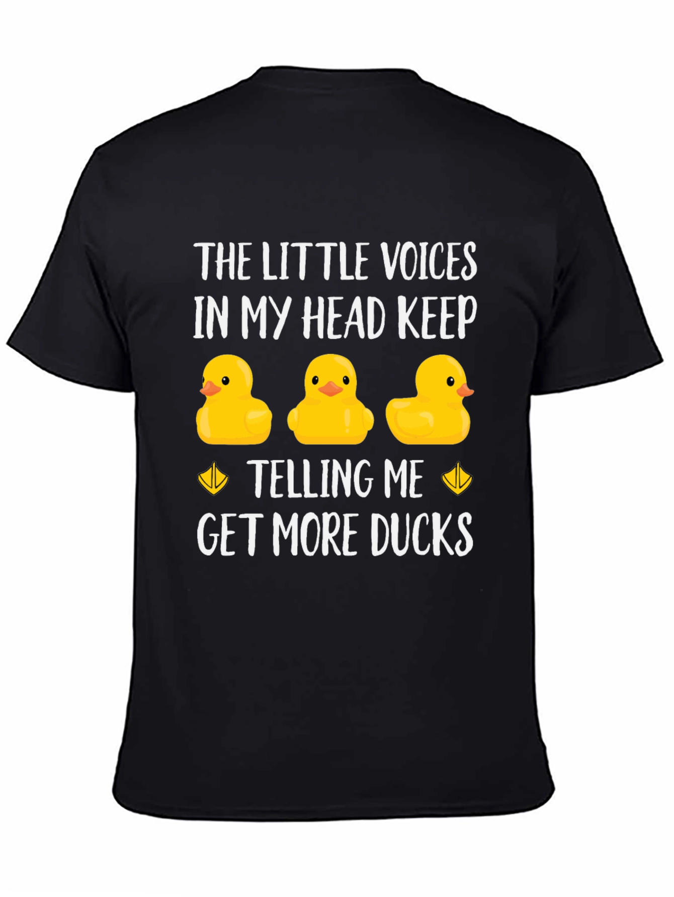 Black Funny Duck Lover T-Shirt - The Little Voices In My Head view 4