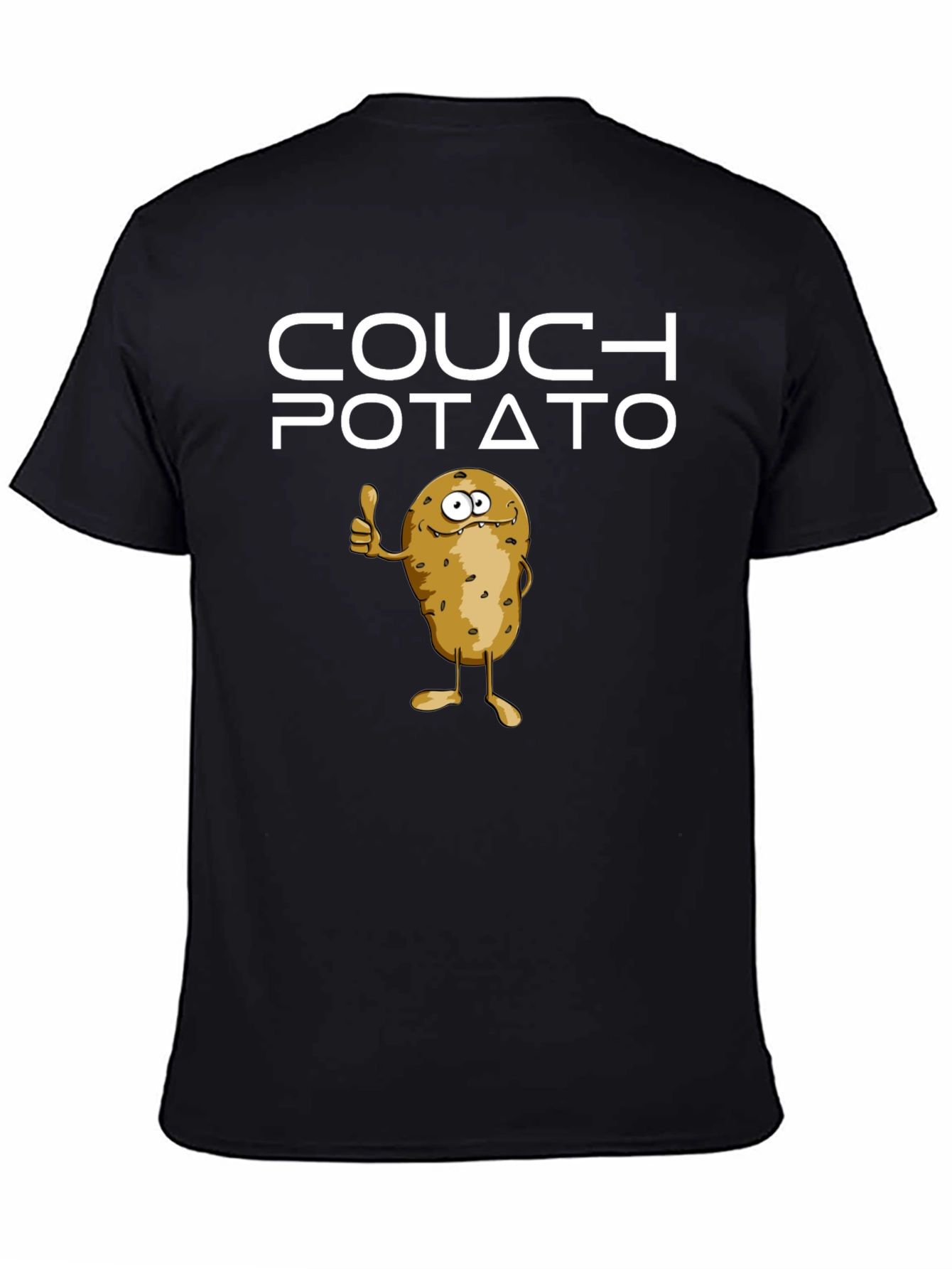 Black Couch Potato T-Shirt - Funny Cartoon Graphic Tee view 4