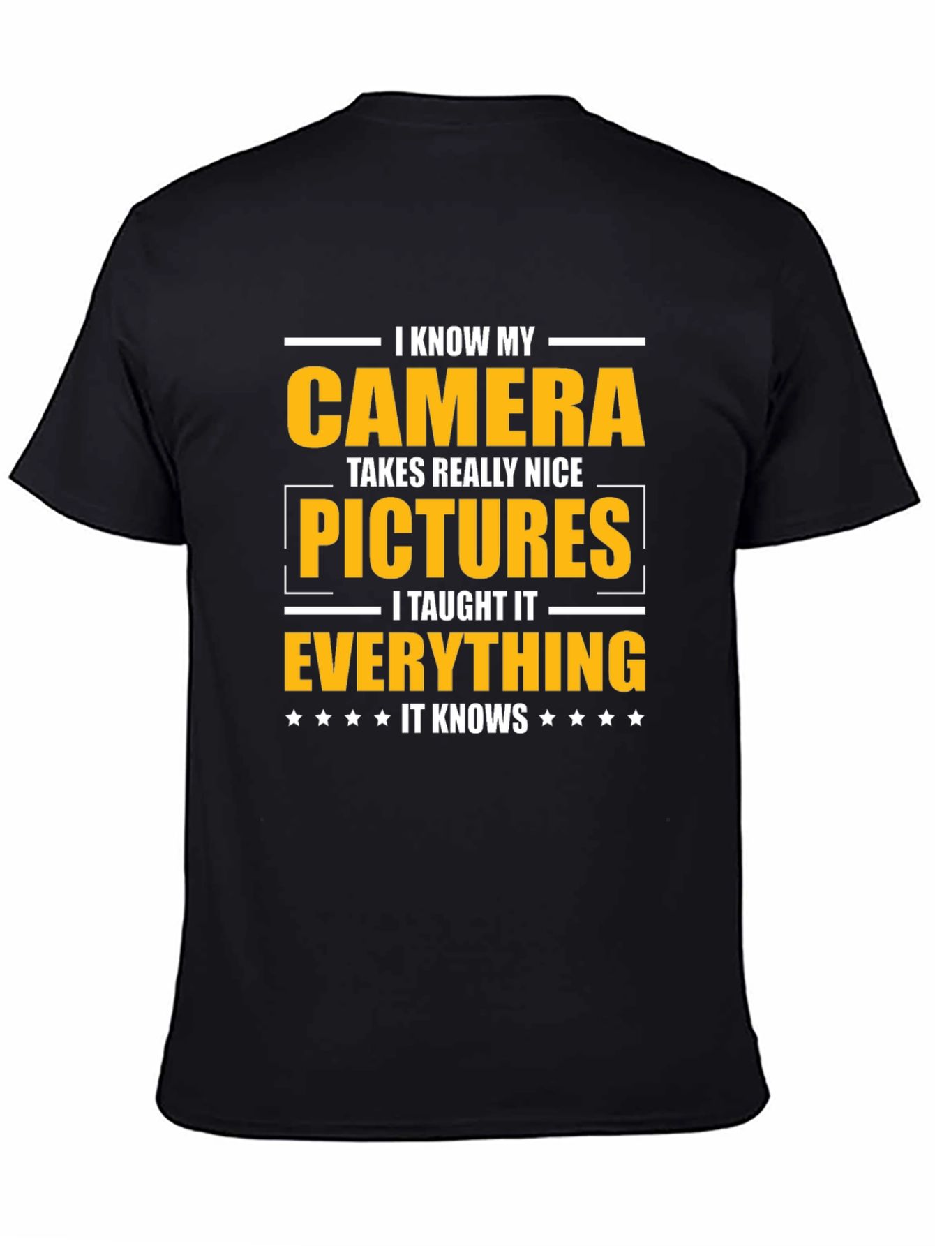 Black Funny Camera T-Shirt - I Taught It Everything! view 4