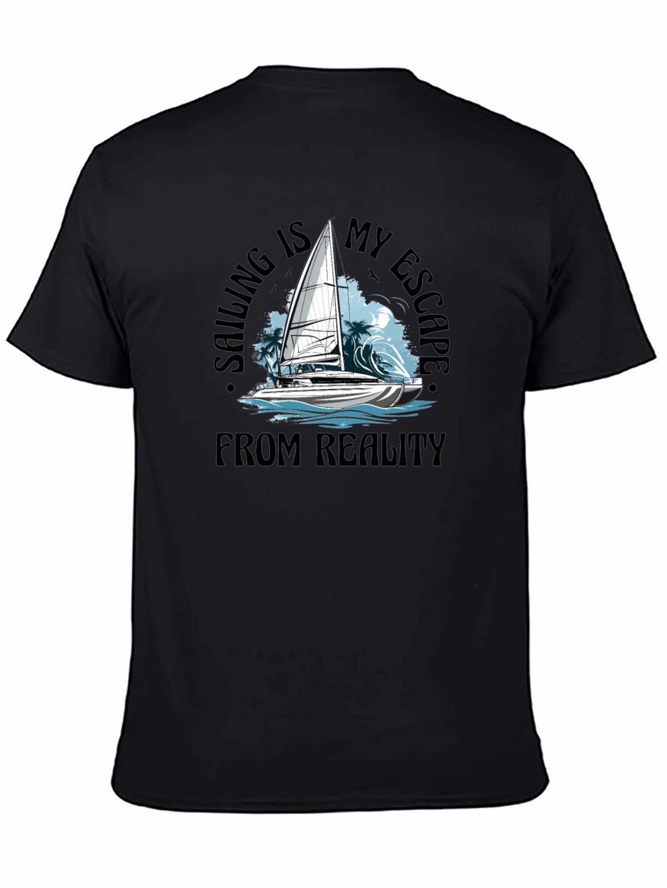 Black Sailing Escape Black T-Shirt view 4