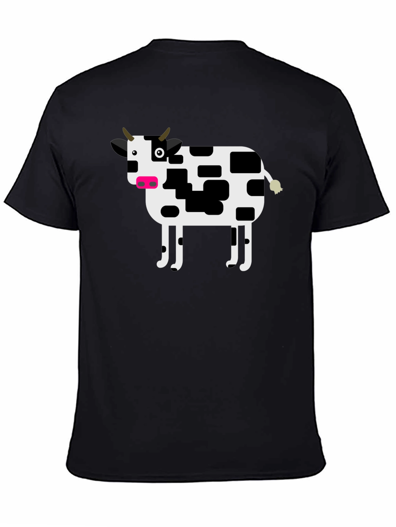 Black Cow Graphic T-Shirt - Black Cotton Tee view 4