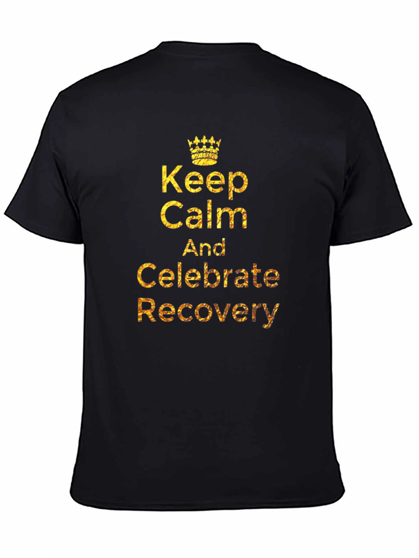 Black Keep Calm & Celebrate Recovery T-Shirt view 4