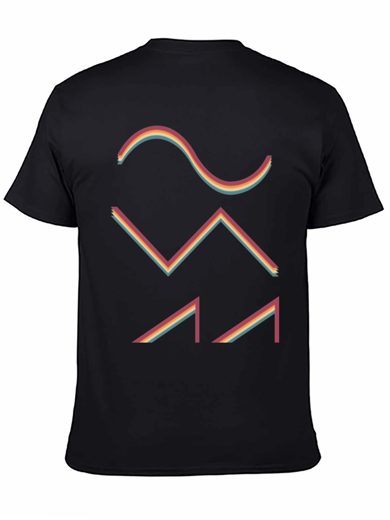 Black Retro Waveform Graphic Tee - Black view 4