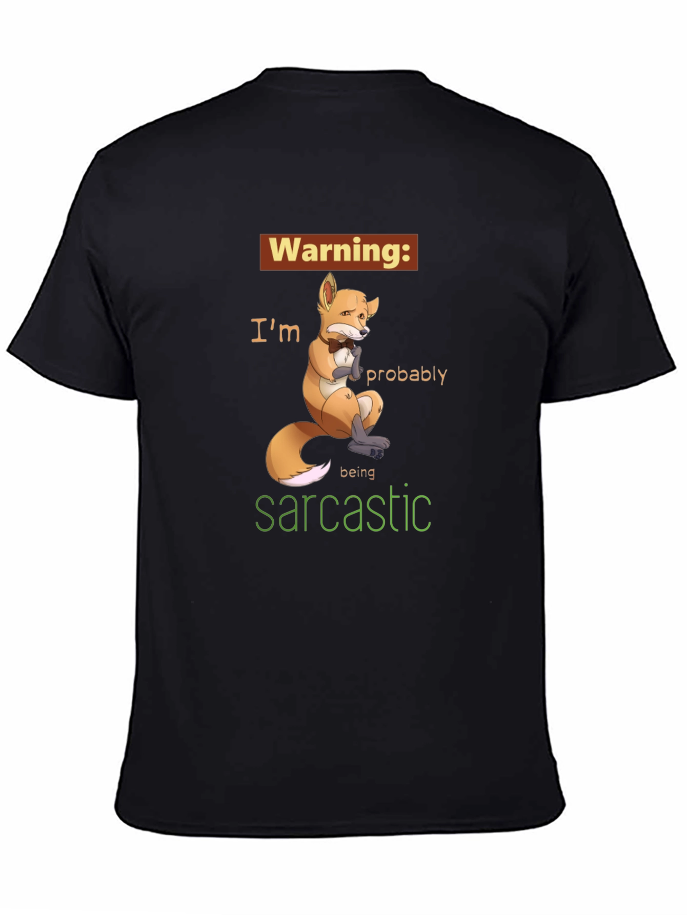 Black Sarcastic Fox Graphic Tee - Unisex Humor T-Shirt view 4