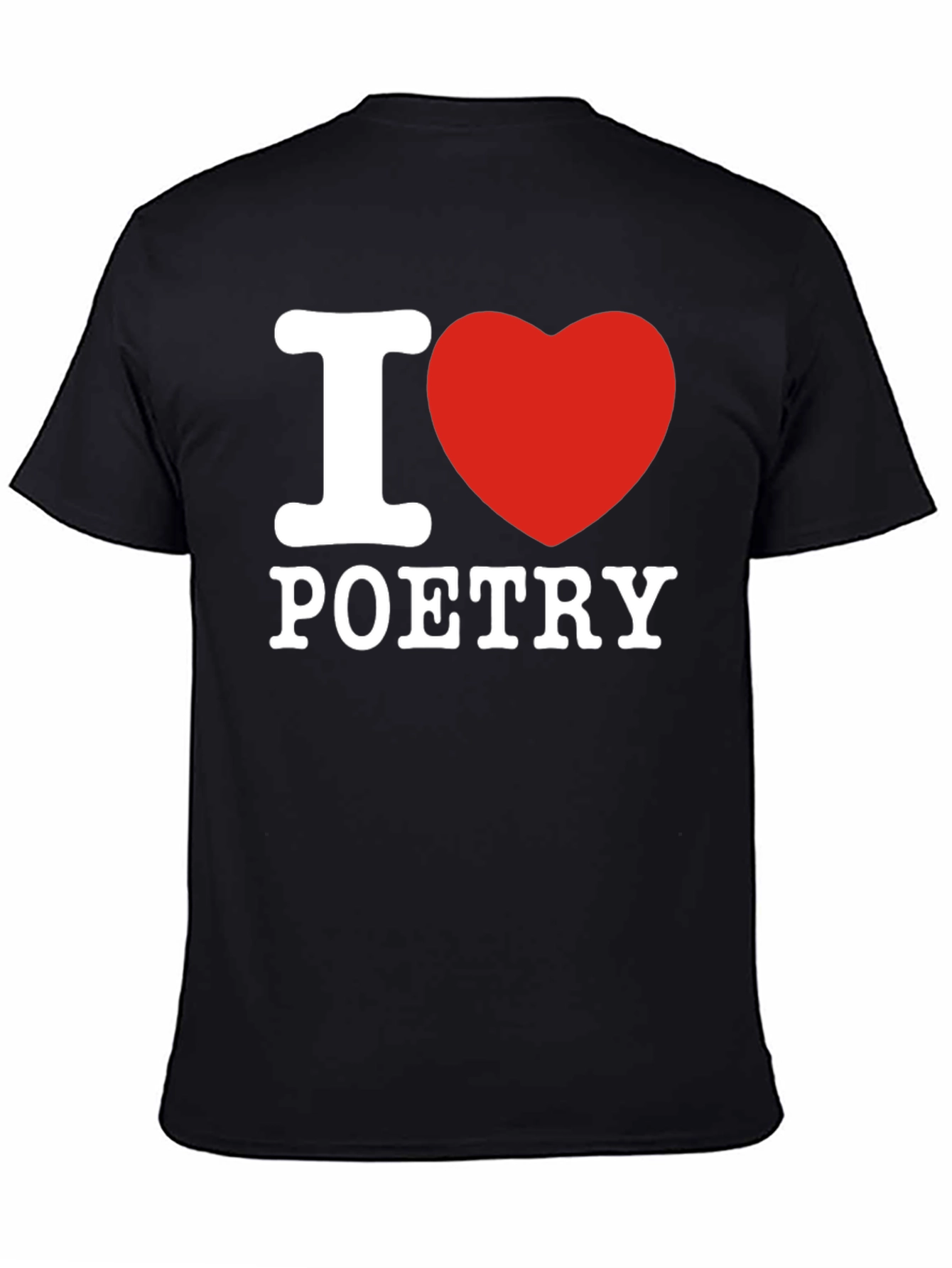 Black I Heart Poetry Graphic Tee - Soft Cotton Blend Shirt view 4