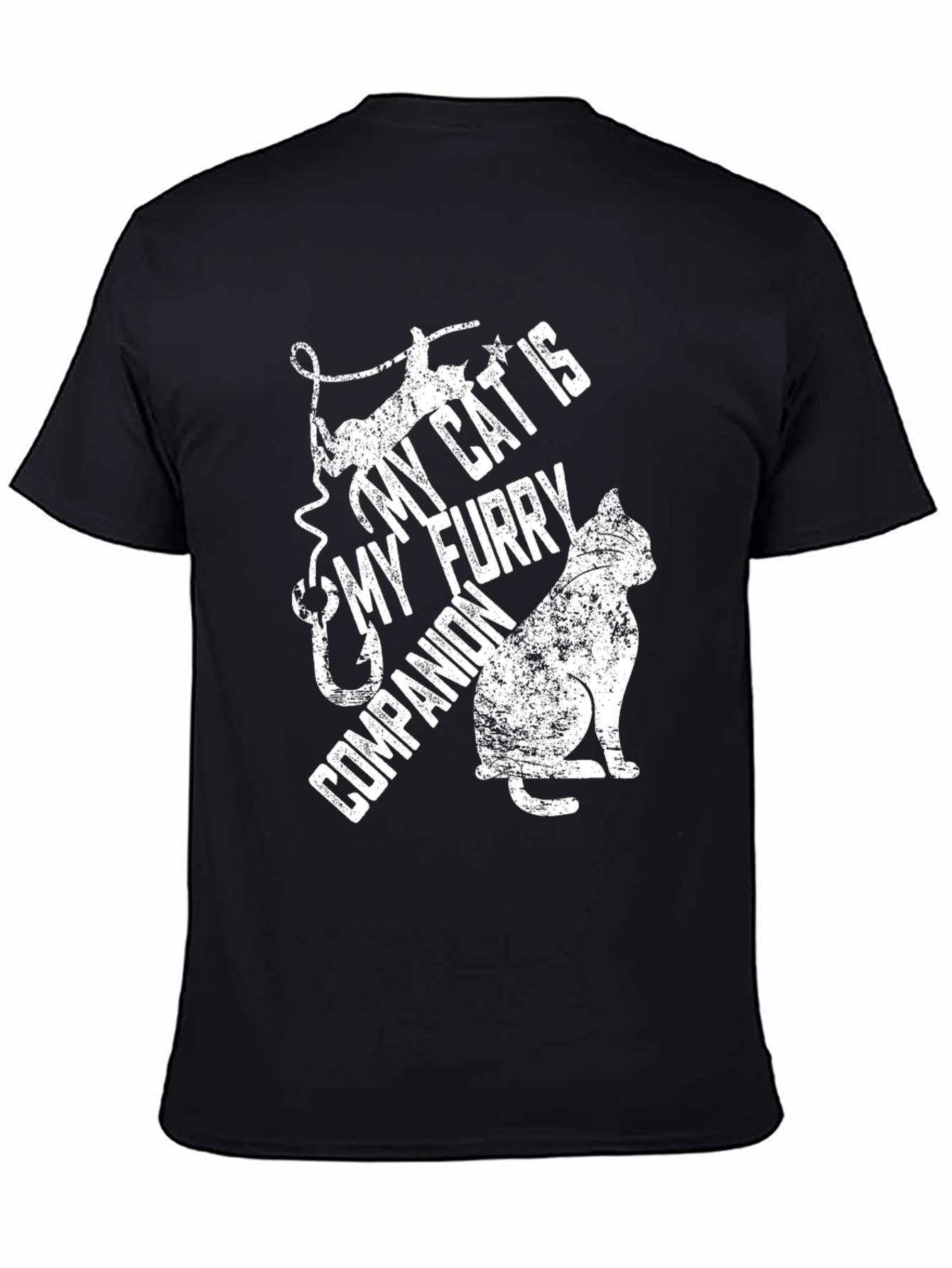 Black My Cat is My Furry Companion T-Shirt view 4