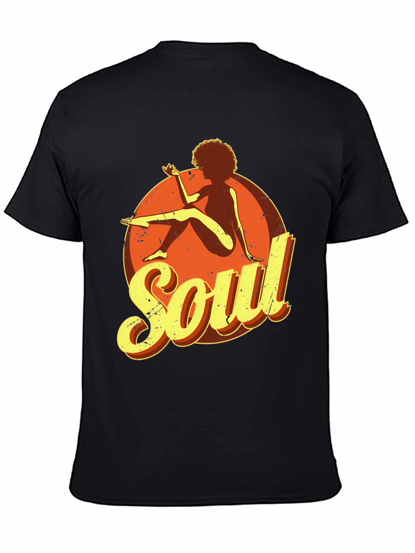 Black Retro Soul Graphic T-Shirt view 4