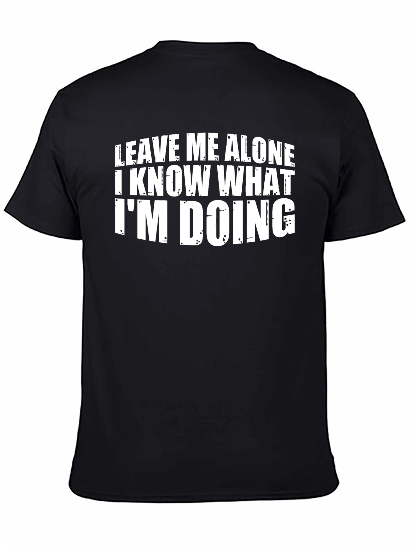Black Funny Slogan Graphic Tee - Leave Me Alone view 4