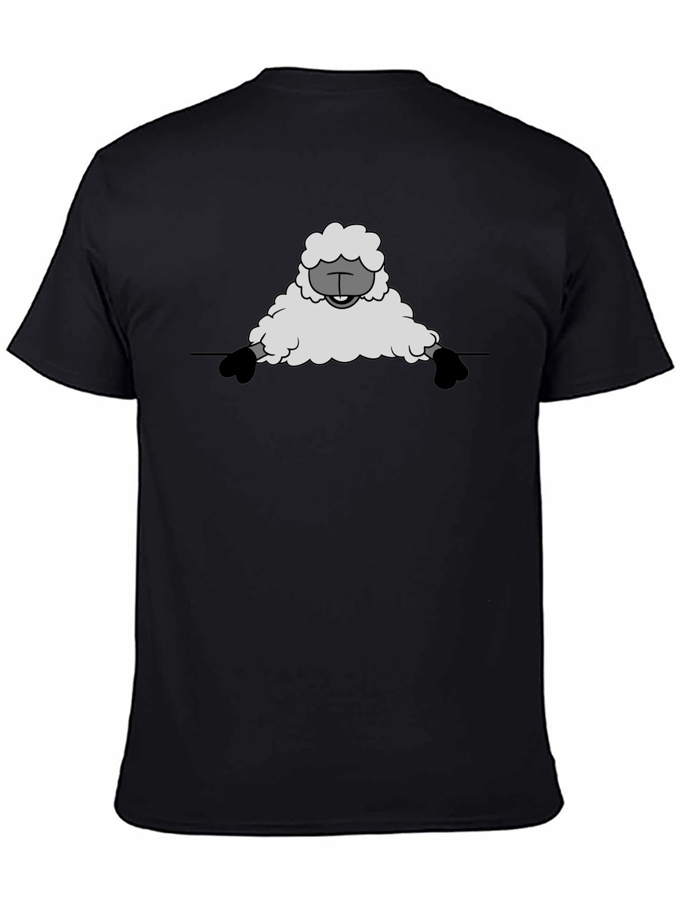 Black Funny Sheep Graphic Tee - Black Cotton T-Shirt view 4