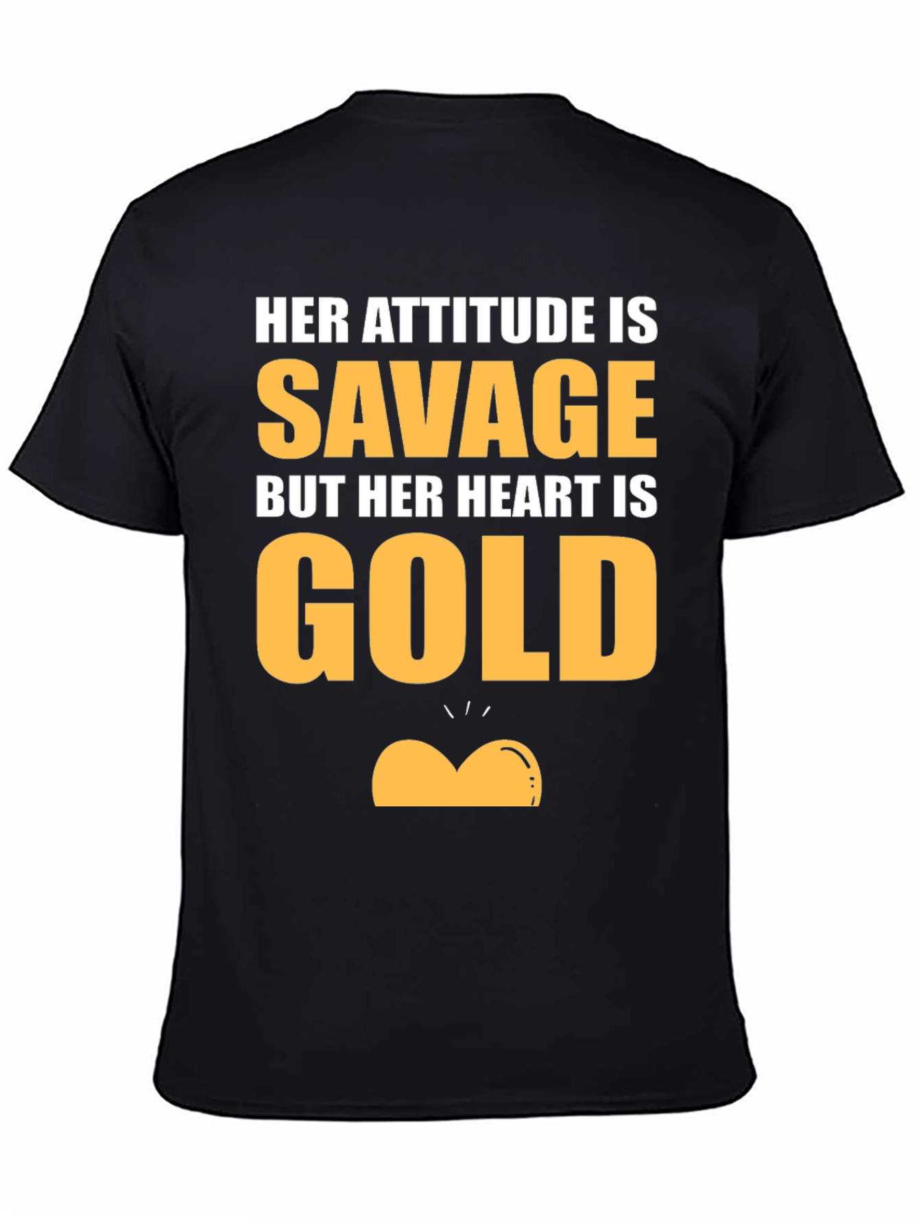 Black Savage Heart of Gold Graphic T-Shirt view 4