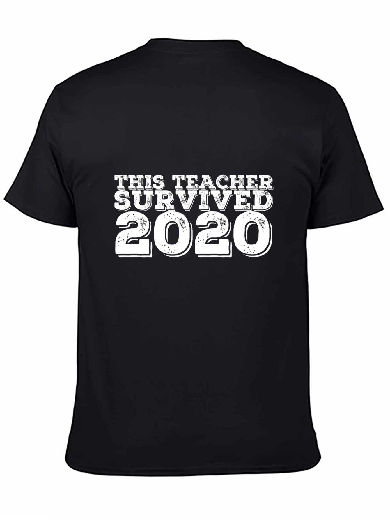 Black This Teacher Survived 2020 Black T-Shirt view 4