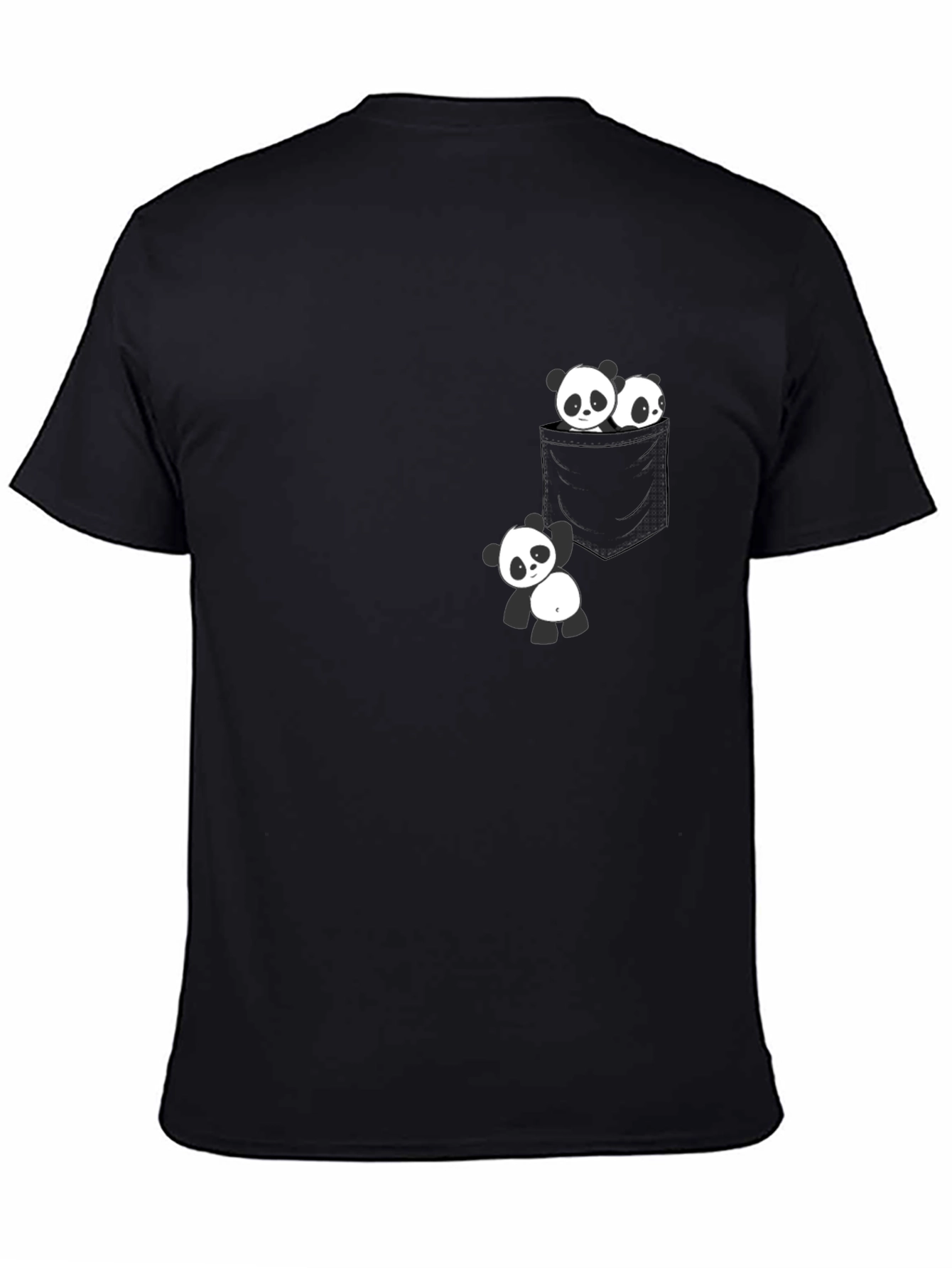 Black Panda Pocket Tee - Cute Graphic T-Shirt view 4
