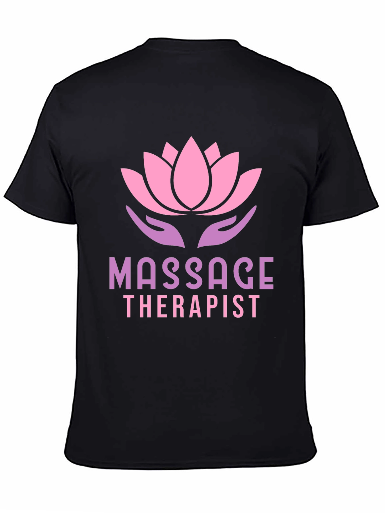Black Massage Therapist Lotus Flower T-Shirt view 4