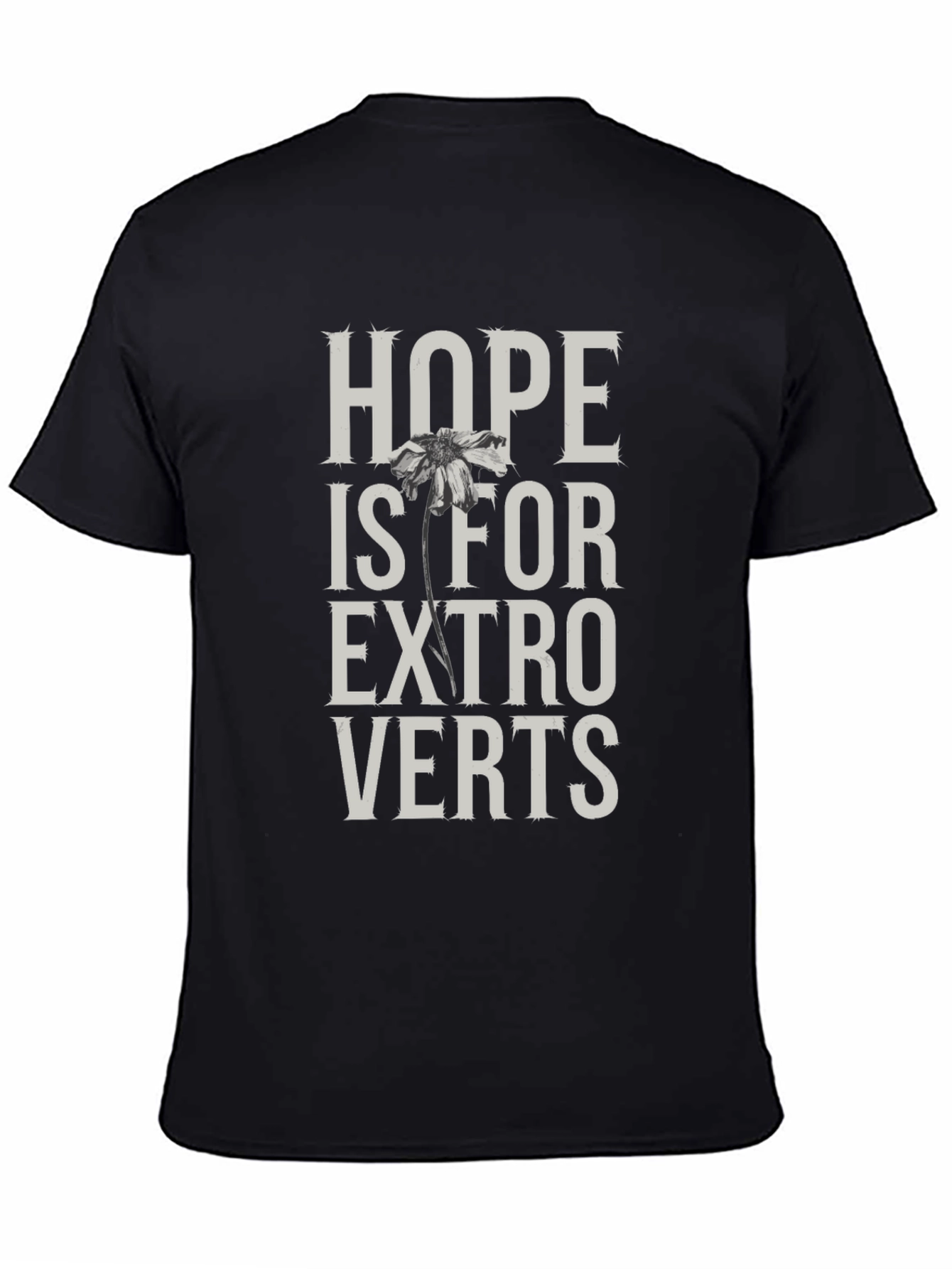 Black Hope Is For Extroverts Black Graphic Tee view 4