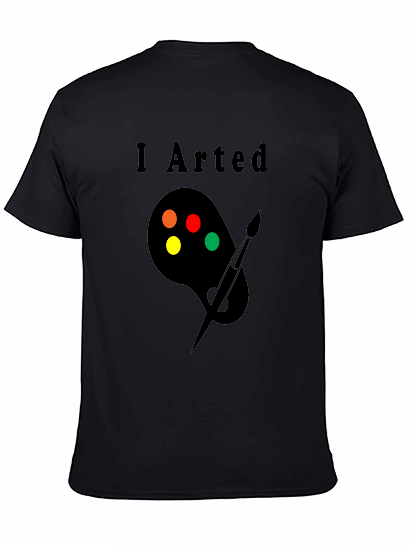 Black I Arted T-Shirt - Painter Palette Design view 4